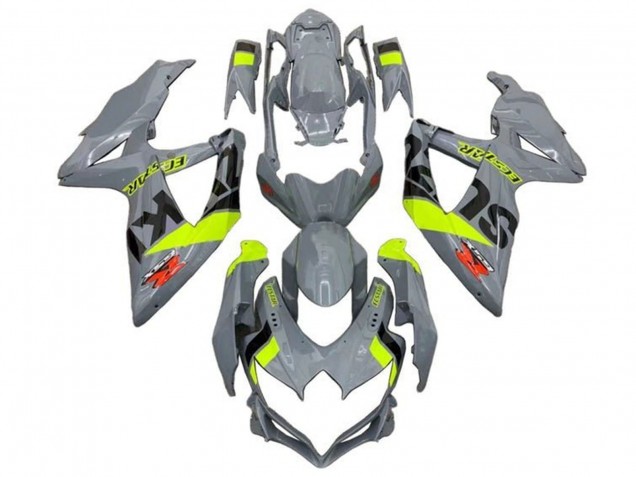 Billige Suzuki GSXR 600 / GSXR 750 Motorrad Verkleidung 2008-2010 - Nardo Grau Neon Gelb Schwarz Rot