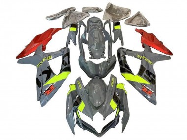 Billige Suzuki GSXR 600 / GSXR 750 Motorrad Verkleidung 2008-2010 - Nardo Grau Neon Gelb Rot Schwarz
