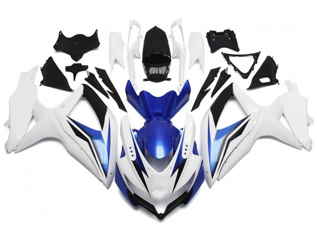 Billige Suzuki GSXR 600 / GSXR 750 Motorrad Verkleidung 2008-2010 - Weiss Blau Schwarz