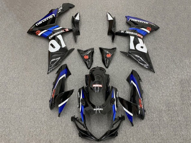 Billige Suzuki GSXR 600 / GSXR 750 Motorrad Verkleidung 2011-2024 - Glanzendes Schwarz Blau Weiss Rot Yoshimura