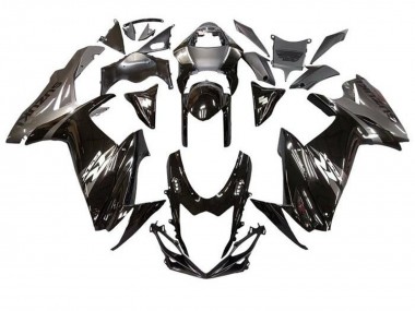 Billige Suzuki GSXR 600 / GSXR 750 Motorrad Verkleidung 2011-2024 - Glanzendes Schwarz Grau Weiss