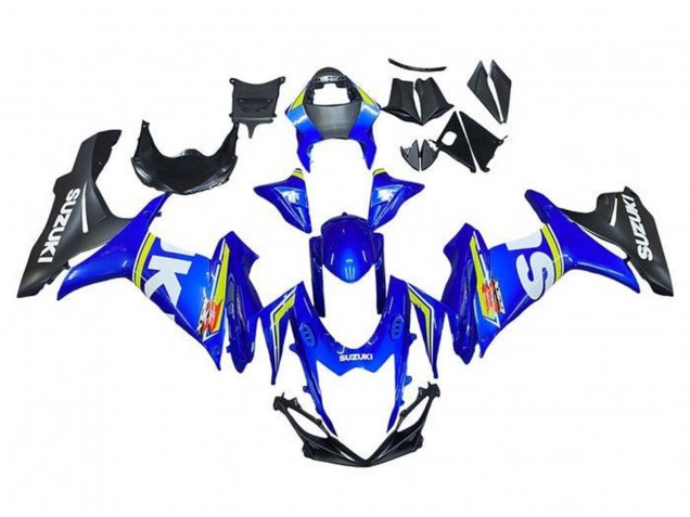 Billige Suzuki GSXR 600 / GSXR 750 Motorrad Verkleidung 2011-2024 - Weiss Blau Gelb Schwarz