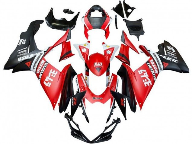 Billige Suzuki GSXR 600 / GSXR 750 Motorrad Verkleidung 2011-2024 - Rot Weiss Schwarz Motul