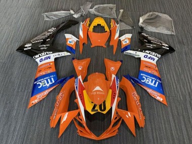 Billige Suzuki GSXR 600 / GSXR 750 Motorrad Verkleidung 2011-2024 - Orange Blau Weiss Schwarz Gelb 20