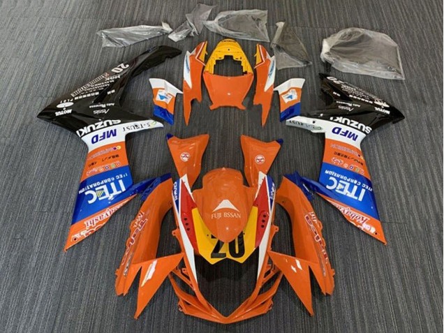 Billige Suzuki GSXR 600 / GSXR 750 Motorrad Verkleidung 2011-2024 - Orange Blau Weiss Schwarz Gelb 20