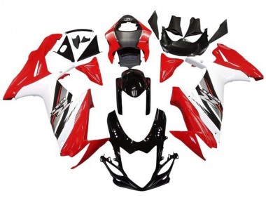 Billige Suzuki GSXR 600 / GSXR 750 Motorrad Verkleidung 2011-2024 - Rot Weiss Schwarz