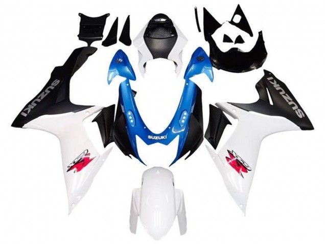 Billige Suzuki GSXR 600 / GSXR 750 Motorrad Verkleidung 2011-2024 - Weiss Blau Schwarz Rosa