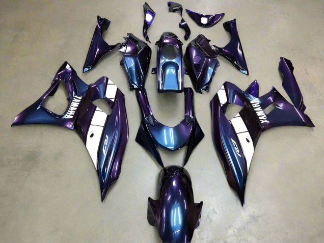 Billige Yamaha YZF R7 Motorrad Verkleidung 2021-2024 - Chameleon Blau Lila Weiss