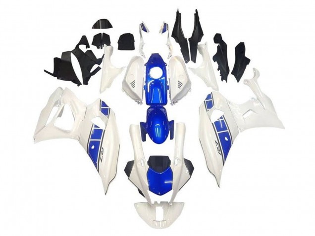 Billige Yamaha YZF R7 Motorrad Verkleidung 2021-2024 - Weiss Blau Streifen