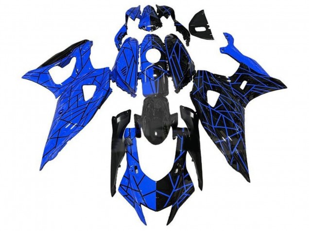 Billige Yamaha YZF R7 Motorrad Verkleidung 2021-2024 - Blau Schwarz Trennlinien