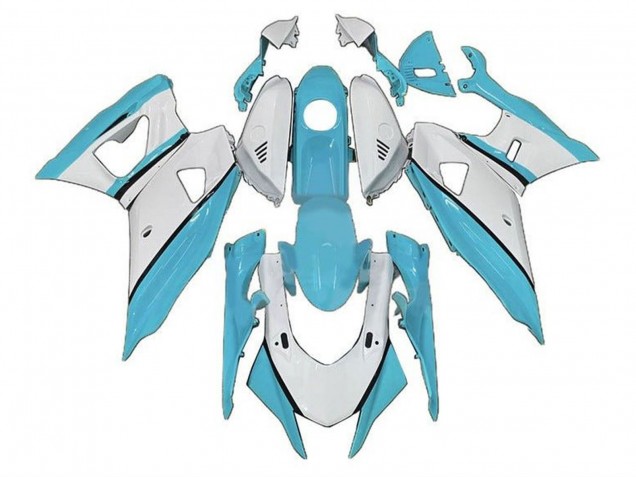 Billige Yamaha YZF R7 Motorrad Verkleidung 2021-2024 - Blau Turkis Weiss
