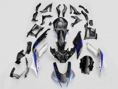 Billige Yamaha YZF R3/R25 Motorrad Verkleidung 2019-2021 - Weiss Blau Schwarz Geschmiedet Carbonfaser Stil
