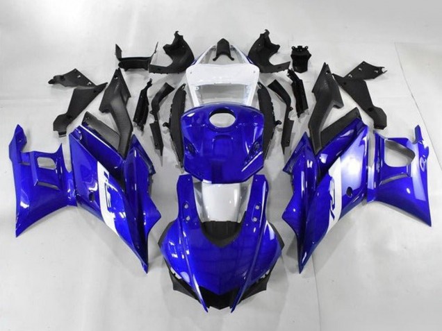 Billige Yamaha YZF R3/R25 Motorrad Verkleidung 2019-2021 - Weiss Blau Matt Schwarz