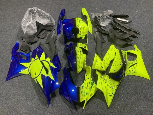 Billige Yamaha YZF R3/R25 Motorrad Verkleidung 2019-2021 - Gelb Blau