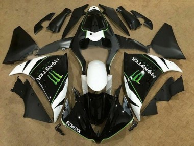 Billige Yamaha YZF 1000 R1 Motorrad Verkleidung 2012-2014 - Weiss Schwarz Grun Monster Energy SZMUXX