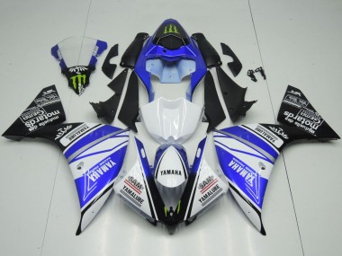 Billige Yamaha YZF 1000 R1 Motorrad Verkleidung 2012-2014 - Weiss Blau Schwarz Grun Monster Yamalube
