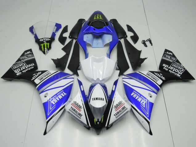 Billige Yamaha YZF 1000 R1 Motorrad Verkleidung 2012-2014 - Weiss Blau Schwarz Grun Monster Yamalube