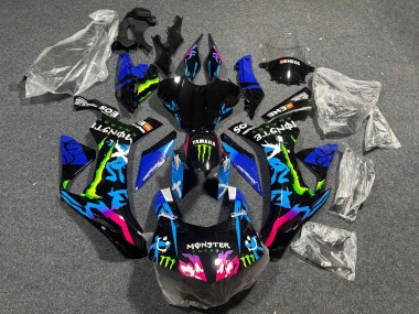 Billige Yamaha YZF 1000 R1 Motorrad Verkleidung 2015-2019 - Schwarz Blau Rosa Grun Monster ENEOS