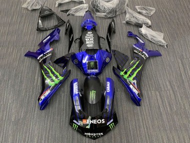 Billige Yamaha YZF 1000 R1 Motorrad Verkleidung 2015-2019 - Blau Schwarz Monster ENEOS
