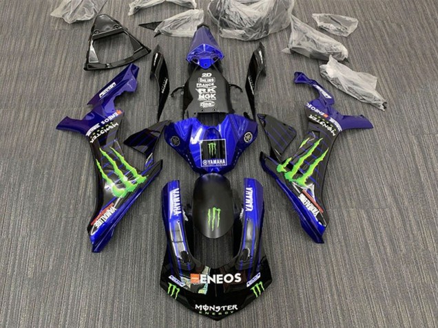 Billige Yamaha YZF 1000 R1 Motorrad Verkleidung 2015-2019 - Blau Schwarz Monster ENEOS