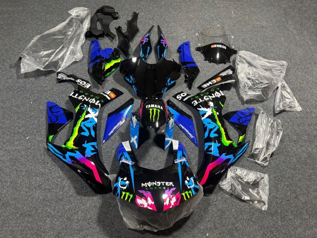 Billige Yamaha YZF 1000 R1 Motorrad Verkleidung 2020-2025 - Schwarz Blau Rosa Monster