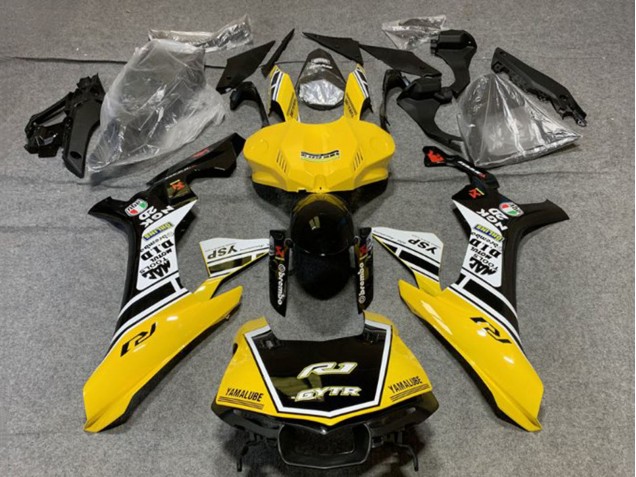 Billige Yamaha YZF 1000 R1 Motorrad Verkleidung 2020-2025 - Gelb Weiss Glanzendes Schwarz GYTR