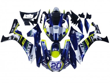 Billige Yamaha YZF 1000 R1 Motorrad Verkleidung 2020-2025 - Weiss Blau Gelb Schwarz