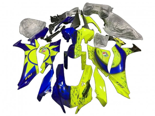 Billige Yamaha YZF 1000 R1 Motorrad Verkleidung 2020-2025 - Blau Gelb Sun Moon