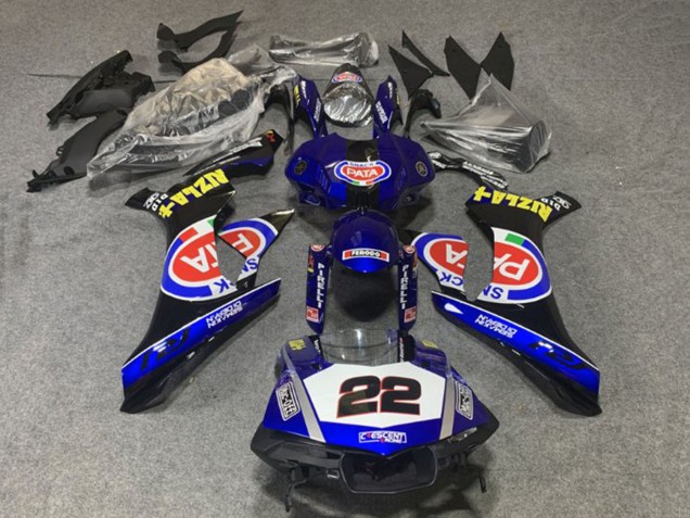 Billige Yamaha YZF 1000 R1 Motorrad Verkleidung 2020-2025 - Blau Weiss Schwarz Rot Pata