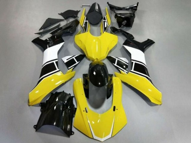 Billige Yamaha YZF 1000 R1 Motorrad Verkleidung 2020-2025 - Gelb Weiss Glanzendes Schwarz