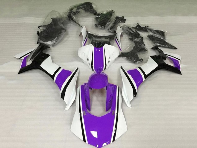 Billige Yamaha YZF 1000 R1 Motorrad Verkleidung 2020-2025 - Weiss Lila Glanzendes Schwarz