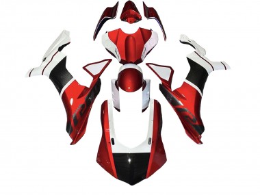 Billige Yamaha YZF 1000 R1 Motorrad Verkleidung 2020-2025 - Weiss Rot Kunst Carbonfaser