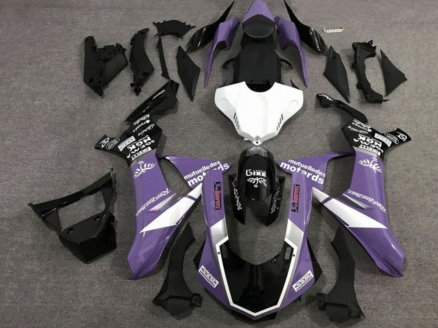 Billige Yamaha YZF 1000 R1 Motorrad Verkleidung 2020-2025 - Lila Weiss Glanzendes Schwarz Sam