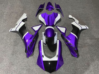 Billige Yamaha YZF 1000 R1 Motorrad Verkleidung 2020-2025 - Lila Weiss Kunst Carbonfaser