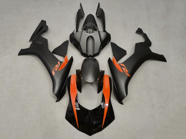 Billige Yamaha YZF 1000 R1 Motorrad Verkleidung 2020-2025 - Glanzendes Schwarz Matt Schwarz Orange