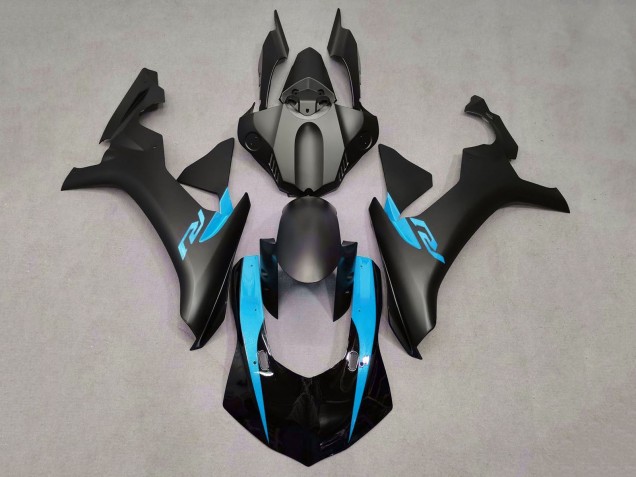 Billige Yamaha YZF 1000 R1 Motorrad Verkleidung 2020-2025 - Glanzendes Schwarz Matt Schwarz Hellblau