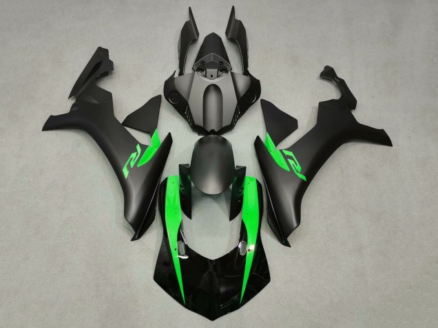 Billige Yamaha YZF 1000 R1 Motorrad Verkleidung 2020-2025 - Glanzendes Schwarz Matt Schwarz Grun
