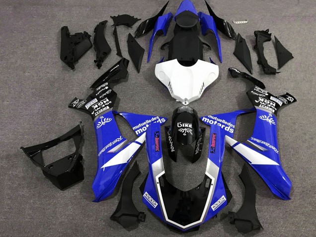 Billige Yamaha YZF 1000 R1 Motorrad Verkleidung 2020-2025 - Blau Weiss Glanzendes Schwarz Sam