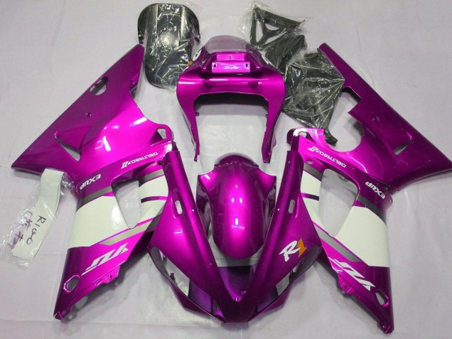 Billige Yamaha YZF 1000 R1 Motorrad Verkleidung 2000-2001 - Raspberry Weiss Silber
