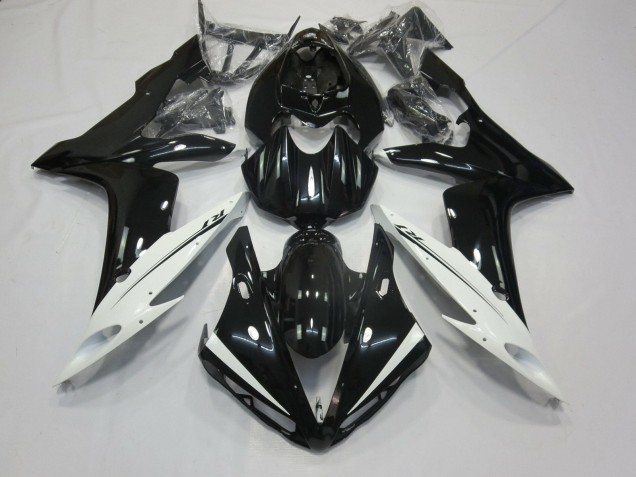 Billige Yamaha YZF 1000 R1 Motorrad Verkleidung 2004-2006 - Glanzendes Schwarz Weiss