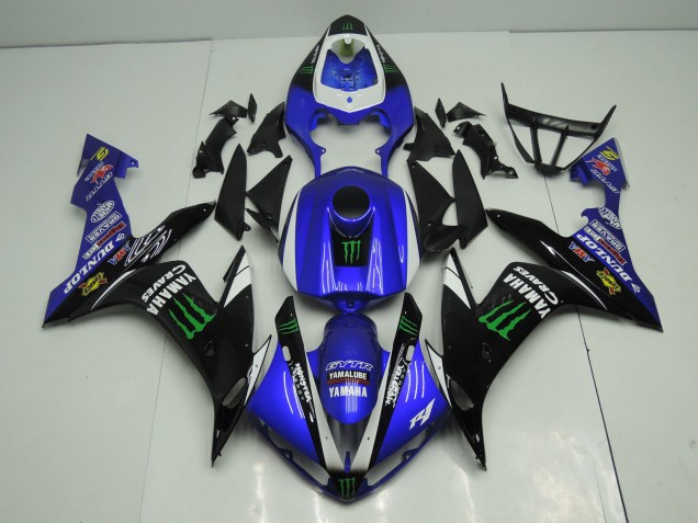 Billige Yamaha YZF 1000 R1 Motorrad Verkleidung 2004-2006 - Blau Weiss Schwarz Grun Monster Energy
