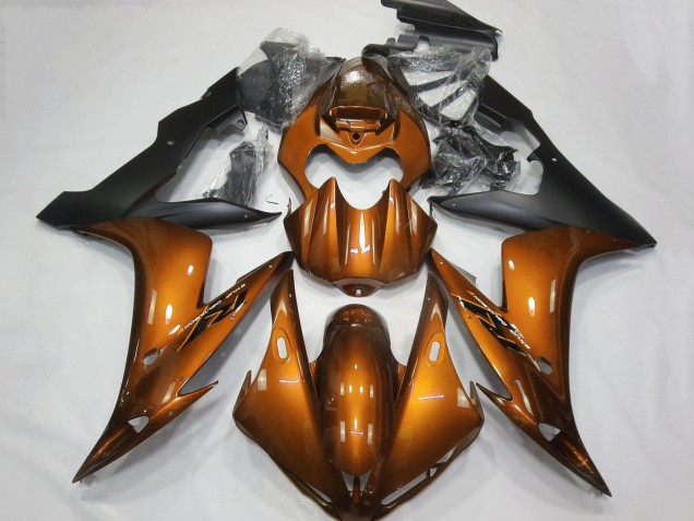 Billige Yamaha YZF 1000 R1 Motorrad Verkleidung 2004-2006 - Orange Matt Schwarz