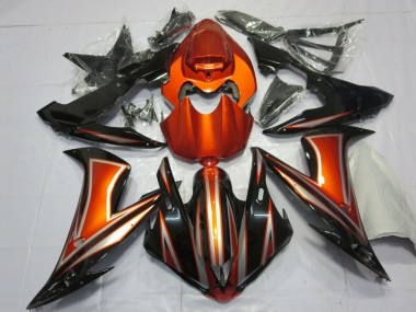 Billige Yamaha YZF 1000 R1 Motorrad Verkleidung 2004-2006 - Orange Glanzendes Schwarz