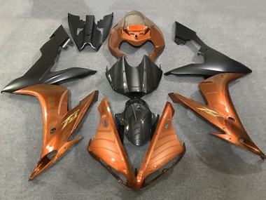 Billige Yamaha YZF 1000 R1 Motorrad Verkleidung 2004-2006 - Orange Kunst Carbonfaser Matt Schwarz