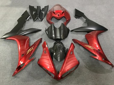 Billige Yamaha YZF 1000 R1 Motorrad Verkleidung 2004-2006 - Rot Kunst Carbonfaser Matt Schwarz