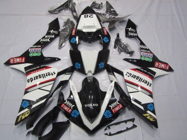 Billige Yamaha YZF 1000 R1 Motorrad Verkleidung 2007-2008 - Glanzendes Schwarz Weiss Rot Blau Volvo Sterilgarda Fimer