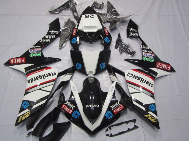 Billige Yamaha YZF 1000 R1 Motorrad Verkleidung 2007-2008 - Glanzendes Schwarz Weiss Rot Blau Volvo Sterilgarda Fimer