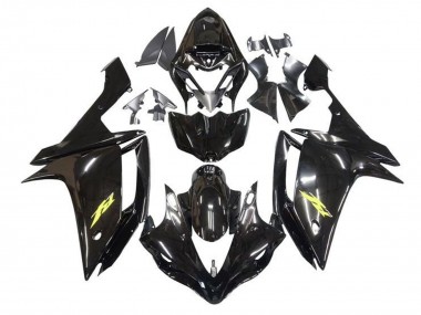 Billige Yamaha YZF 1000 R1 Motorrad Verkleidung 2007-2008 - Glanzendes Schwarz Gold Aufkleber