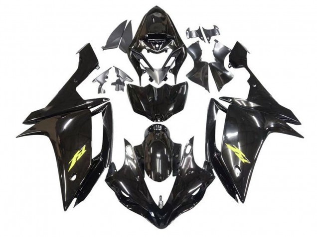 Billige Yamaha YZF 1000 R1 Motorrad Verkleidung 2007-2008 - Glanzendes Schwarz Gold Aufkleber