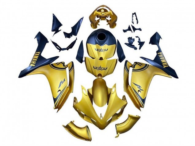 Billige Yamaha YZF 1000 R1 Motorrad Verkleidung 2007-2008 - Gold Blau